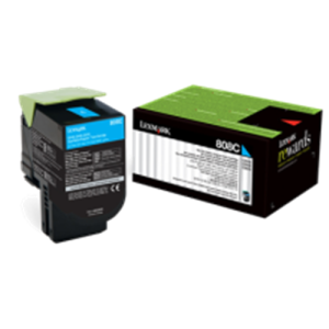 Genuine 80C80C0 Lexmark Cyan Toner Cartridge-0