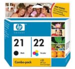HP 21 & 22 Black & Colour Ink Cartridge Combo Pack CC630AA (Genuine)