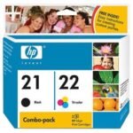 HP 21 & 22 Black & Colour Ink Cartridge Combo Pack CC630AA (Genuine)