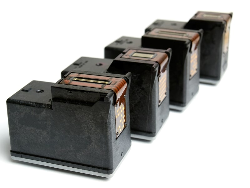 best ink cartridges for HP printers lined up on white background